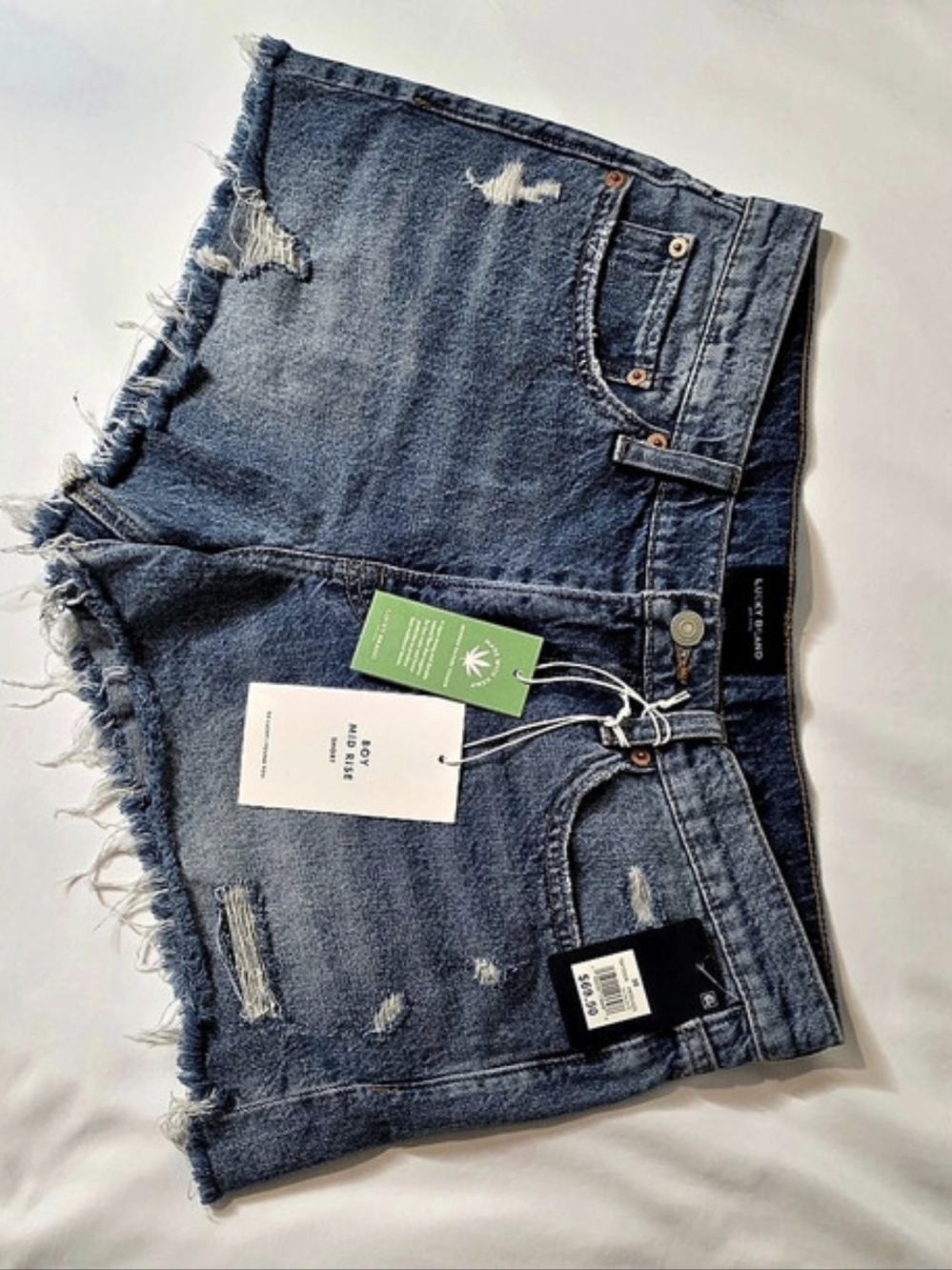 Lucky Brand Boyfriend Mid Rise Short Denim Jean Shorts Blue Size 10/30 NWT